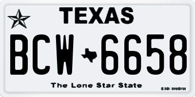 TX license plate BCW6658