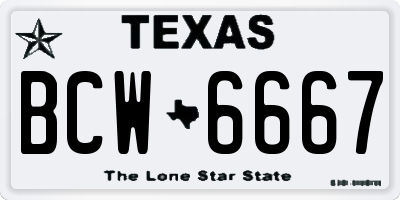 TX license plate BCW6667