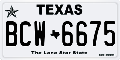TX license plate BCW6675