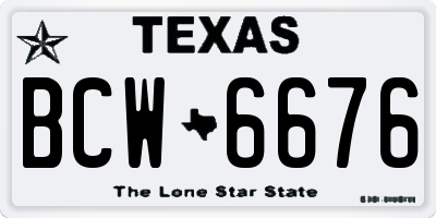 TX license plate BCW6676