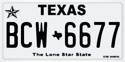 TX license plate BCW6677