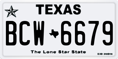 TX license plate BCW6679