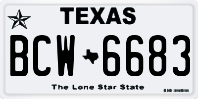 TX license plate BCW6683