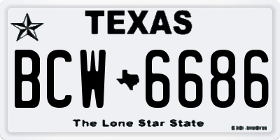TX license plate BCW6686