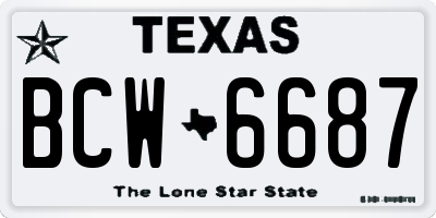 TX license plate BCW6687
