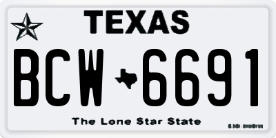 TX license plate BCW6691
