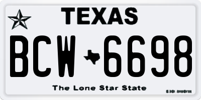 TX license plate BCW6698