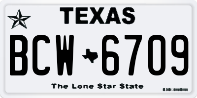 TX license plate BCW6709