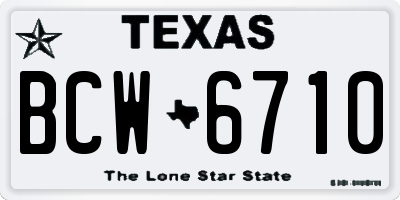 TX license plate BCW6710
