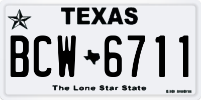TX license plate BCW6711
