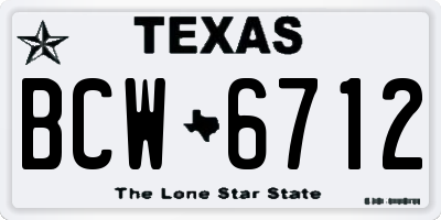 TX license plate BCW6712
