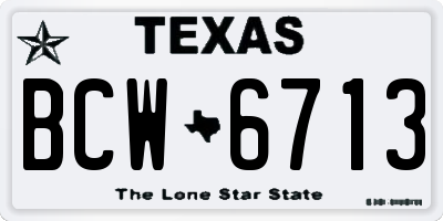 TX license plate BCW6713