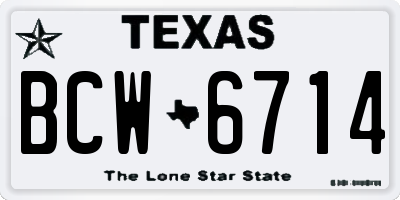TX license plate BCW6714