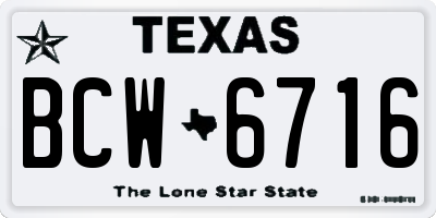 TX license plate BCW6716