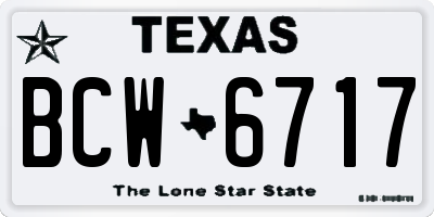 TX license plate BCW6717