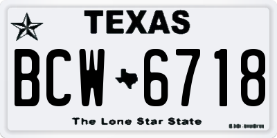 TX license plate BCW6718