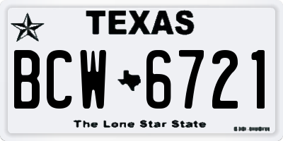TX license plate BCW6721