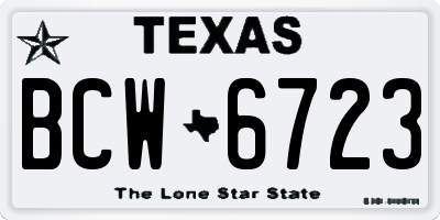 TX license plate BCW6723