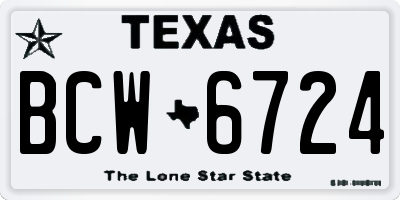 TX license plate BCW6724