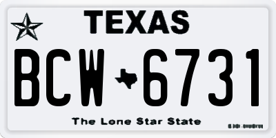 TX license plate BCW6731