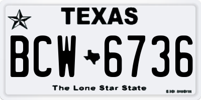 TX license plate BCW6736