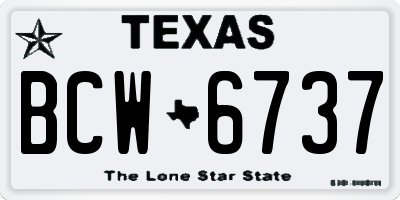 TX license plate BCW6737