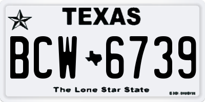 TX license plate BCW6739