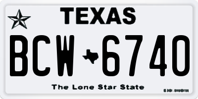 TX license plate BCW6740