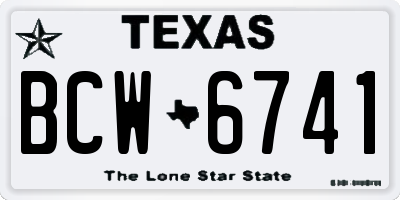 TX license plate BCW6741