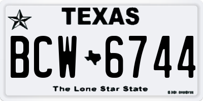 TX license plate BCW6744