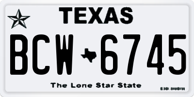 TX license plate BCW6745