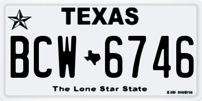 TX license plate BCW6746