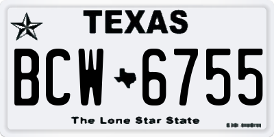 TX license plate BCW6755