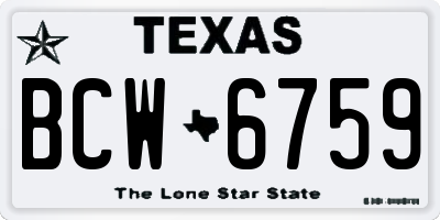 TX license plate BCW6759