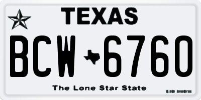 TX license plate BCW6760