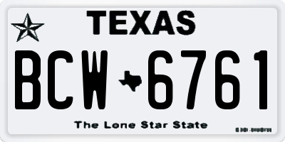 TX license plate BCW6761
