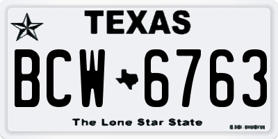 TX license plate BCW6763