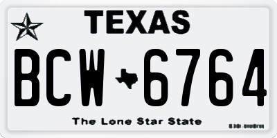 TX license plate BCW6764