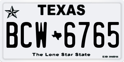 TX license plate BCW6765