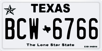 TX license plate BCW6766