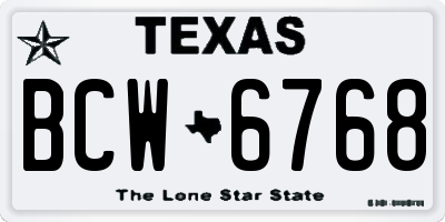 TX license plate BCW6768