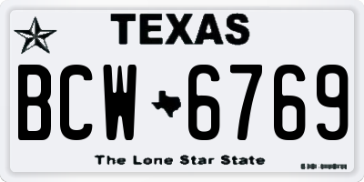 TX license plate BCW6769