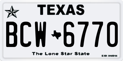 TX license plate BCW6770