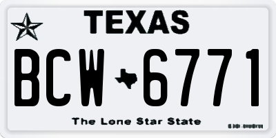 TX license plate BCW6771