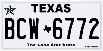 TX license plate BCW6772