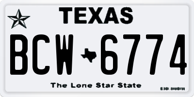 TX license plate BCW6774