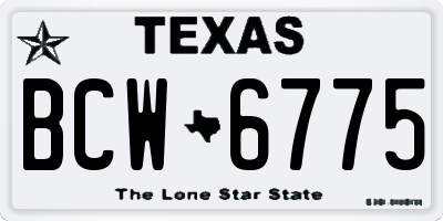 TX license plate BCW6775