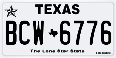 TX license plate BCW6776