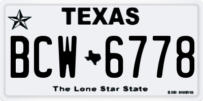 TX license plate BCW6778