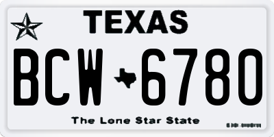 TX license plate BCW6780